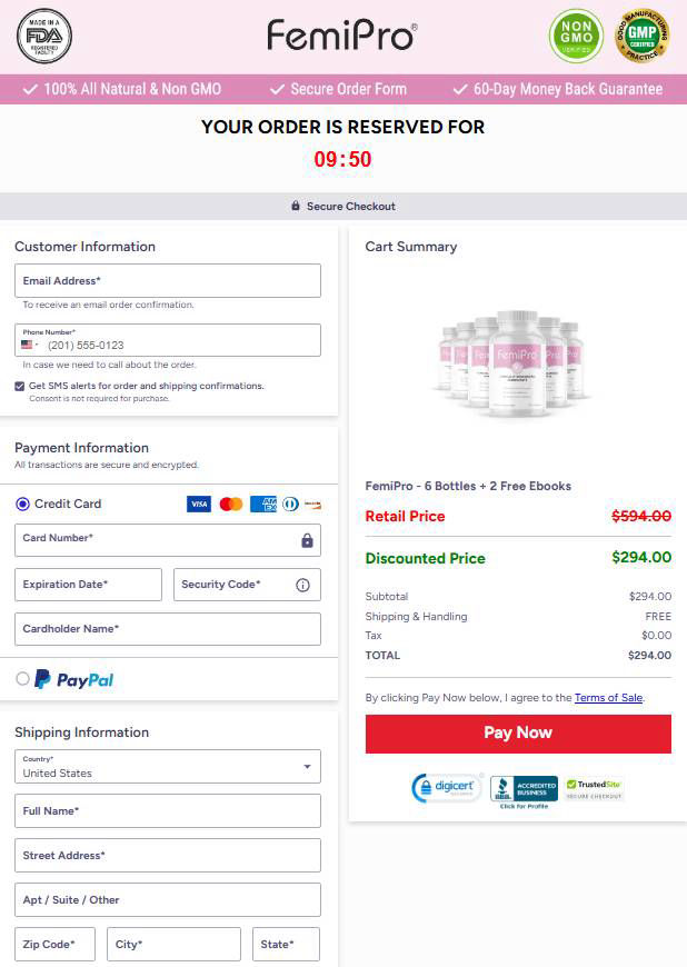 FemiPro - Secure checkout
